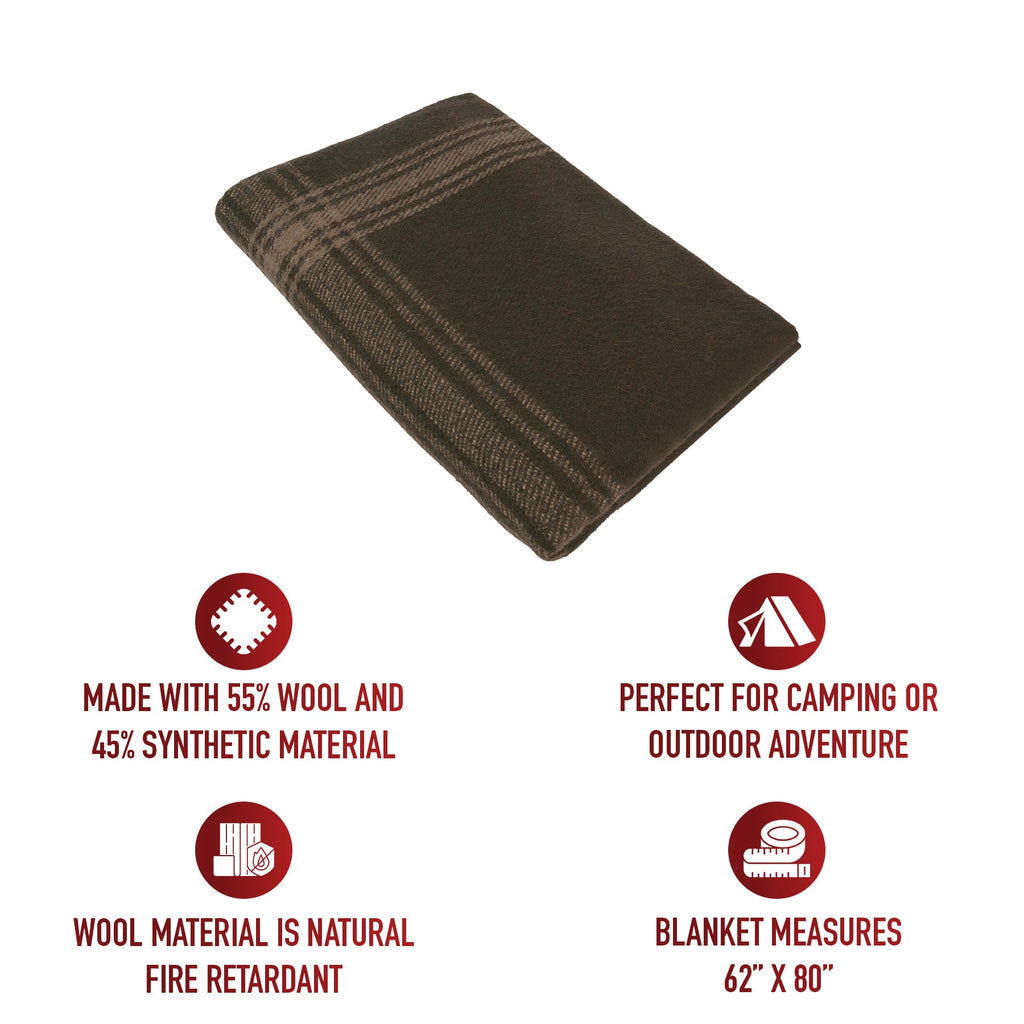 Rothco Striped Outdoor Wool Blanket