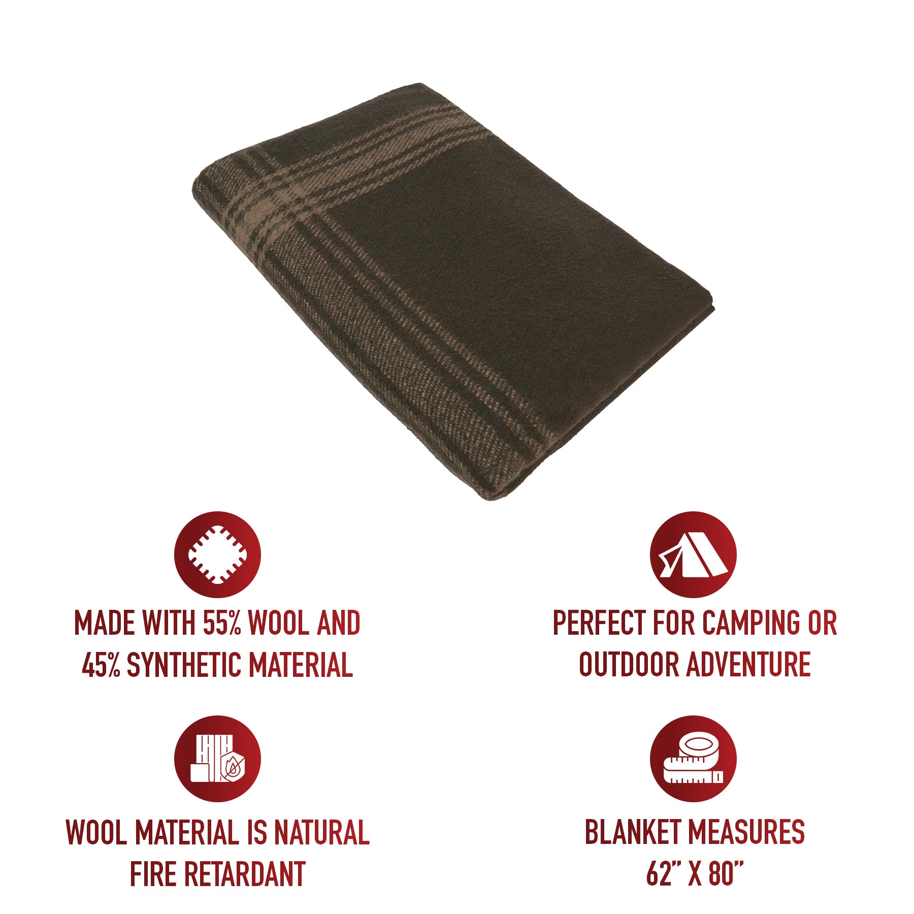 Rothco Striped Outdoor Wool Blanket