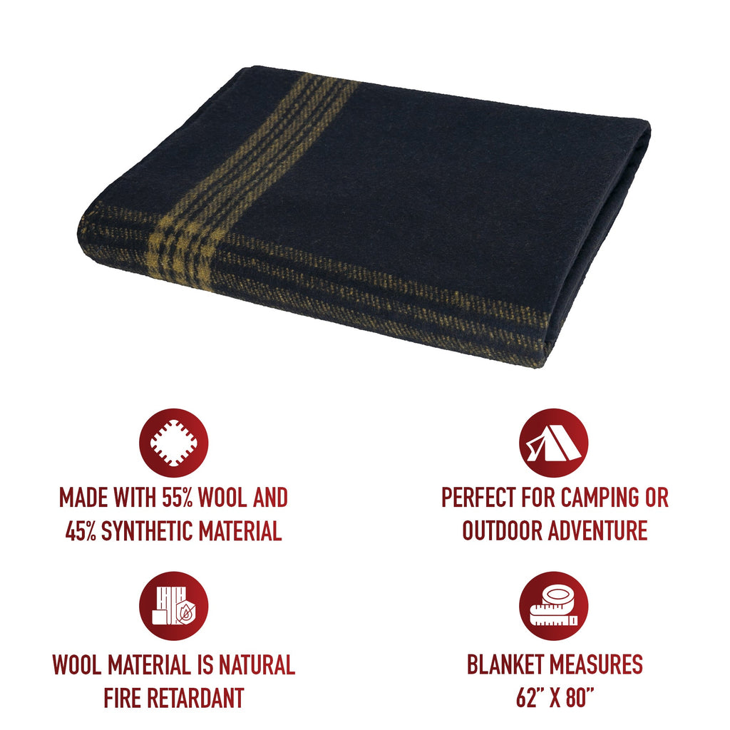 Rothco Striped Outdoor Wool Blanket