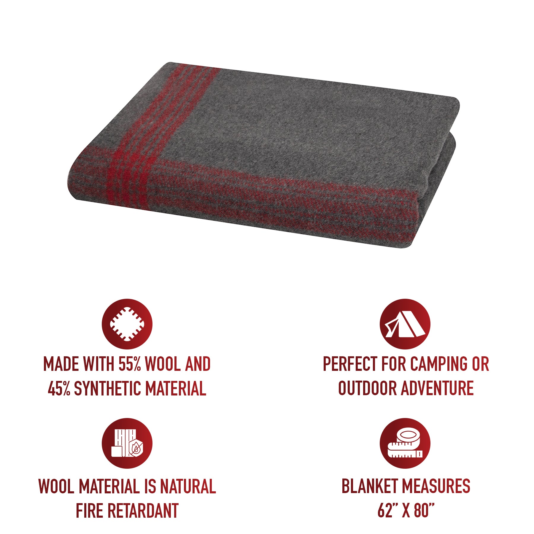 Rothco Striped Outdoor Wool Blanket