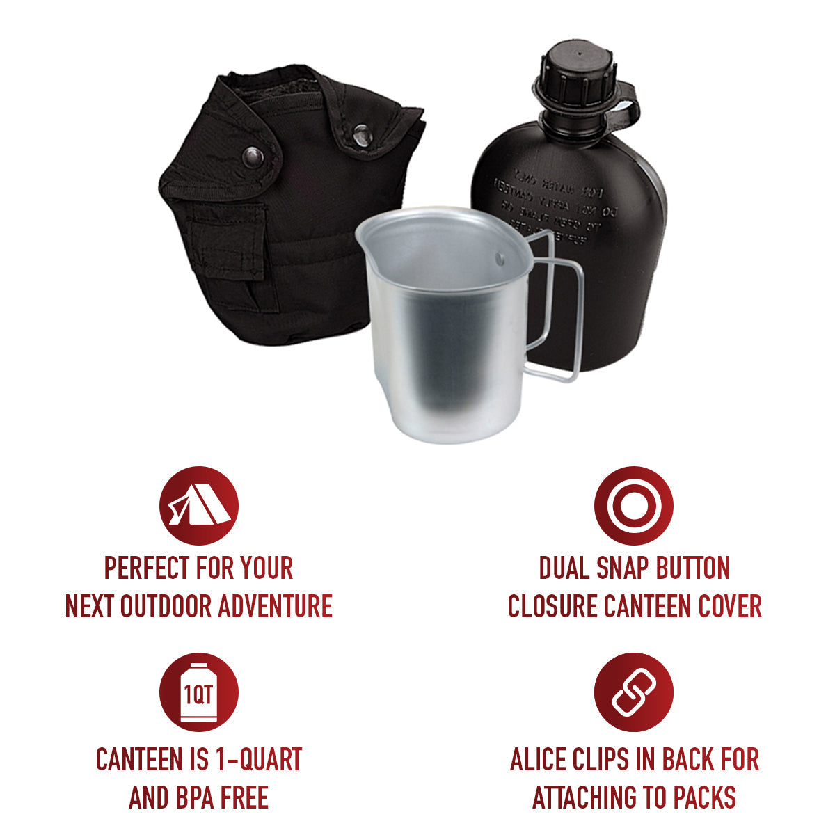 Rothco 3 Piece Canteen Kit With Cover & Aluminum Cup