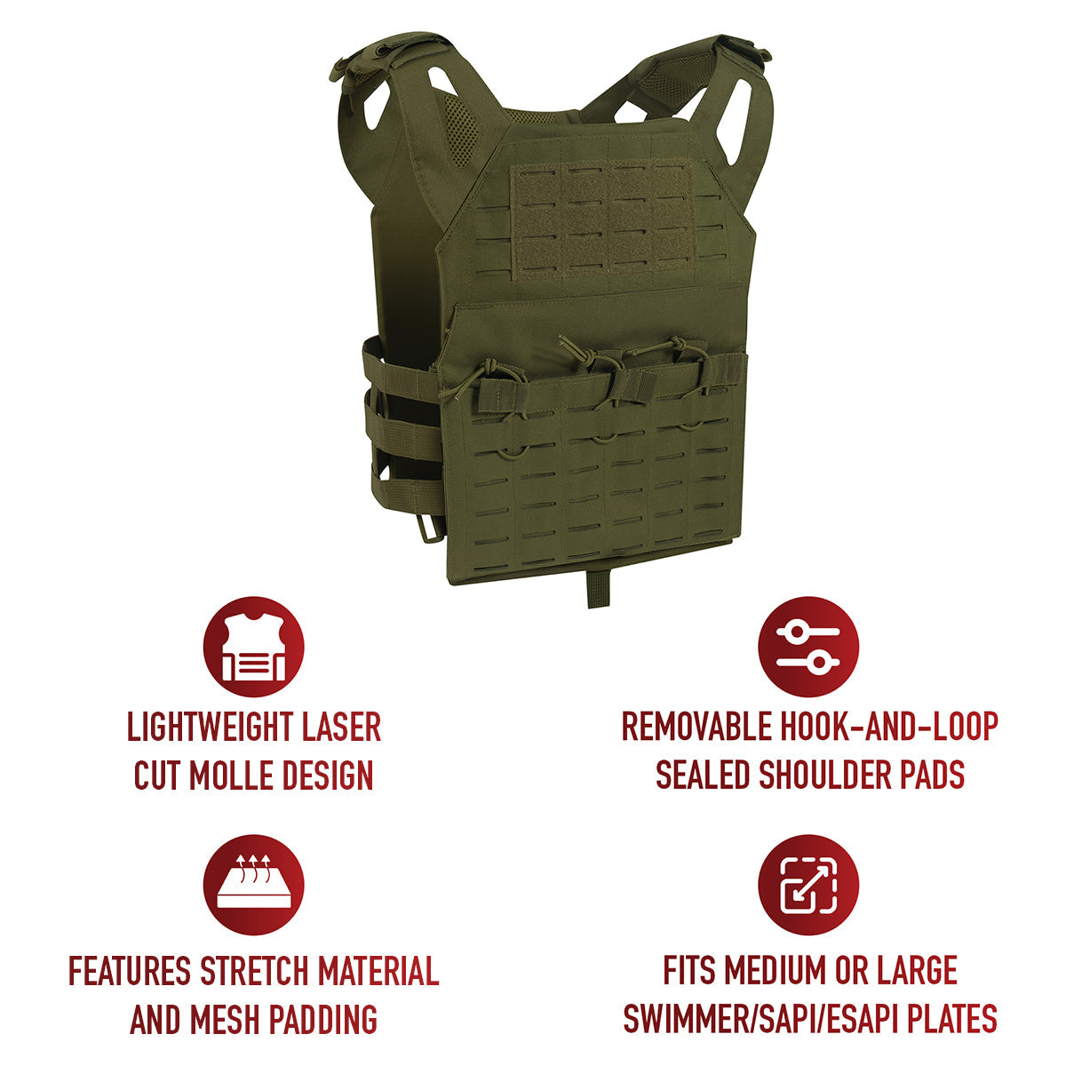 Rothco Laser Cut MOLLE Lightweight Armor Carrier Vest