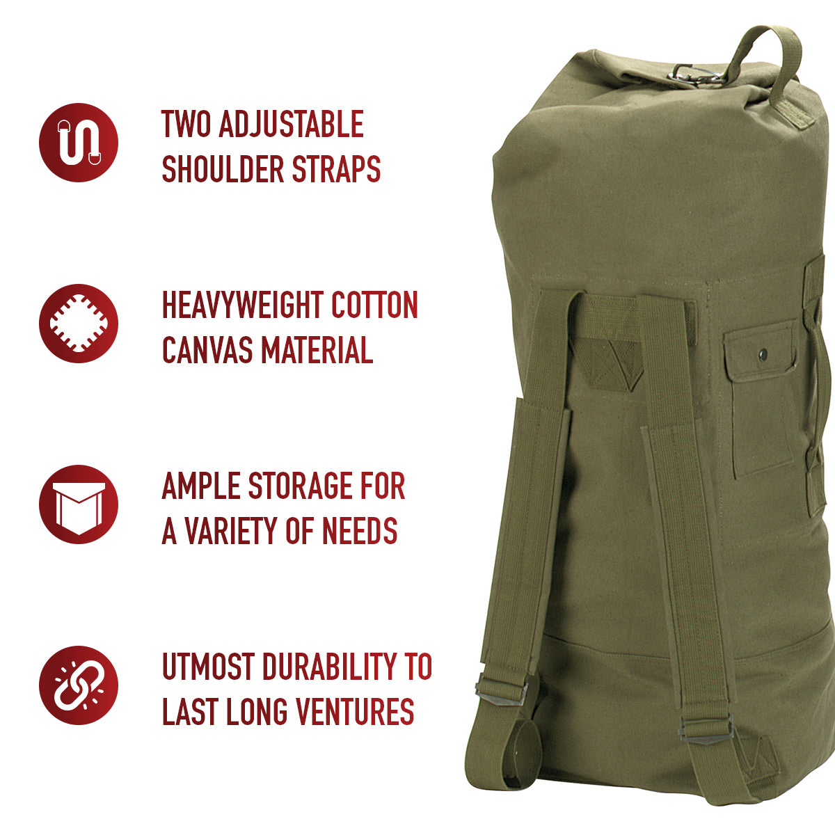 Rothco G.I. Style Canvas Double Strap Duffle Bag