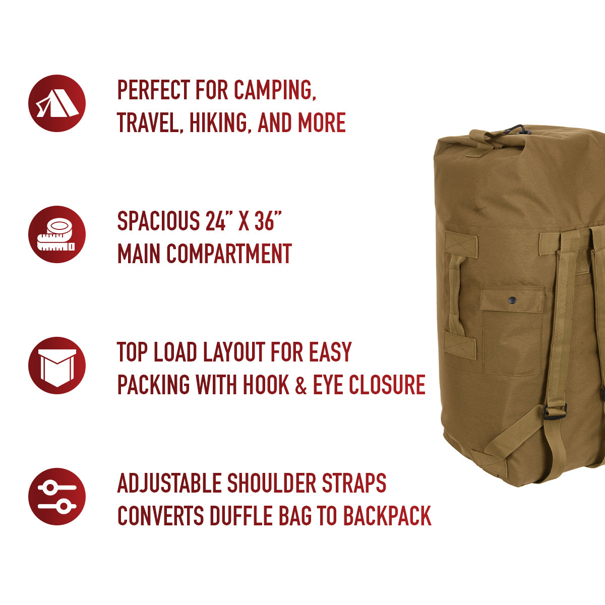Rothco G.I. Type Enhanced Double Strap Duffle Bag