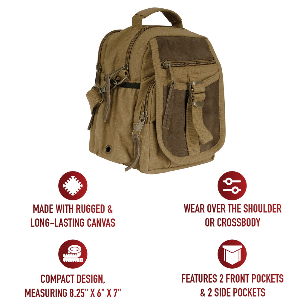 Rothco Vintage Canvas & Leather Travel Shoulder Bag