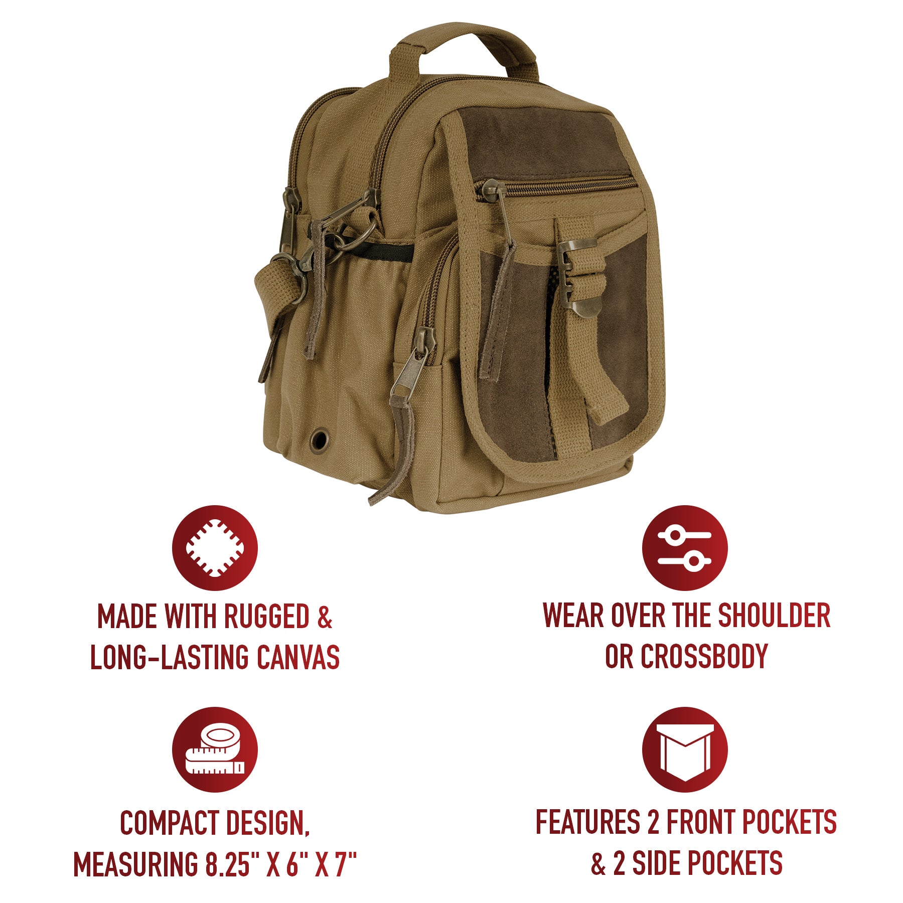 Rothco Vintage Canvas & Leather Travel Shoulder Bag
