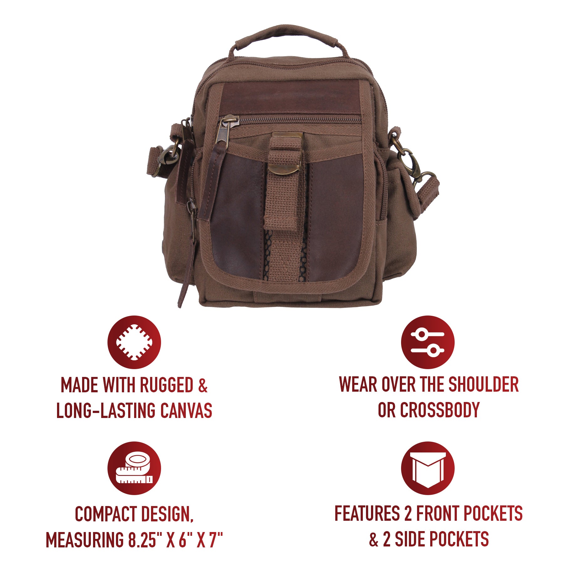 Rothco Vintage Canvas & Leather Travel Shoulder Bag