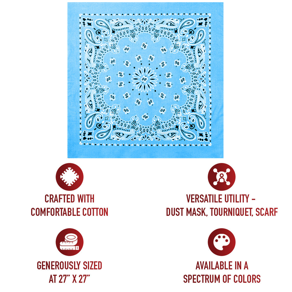 Rothco Trainmen Paisley Bandana – Extra-Large - 27” X 27"