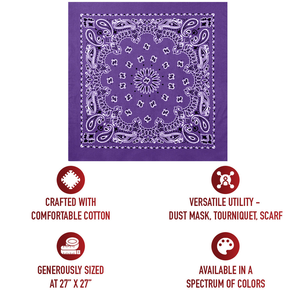 Rothco Trainmen Paisley Bandana – Extra-Large - 27” X 27"