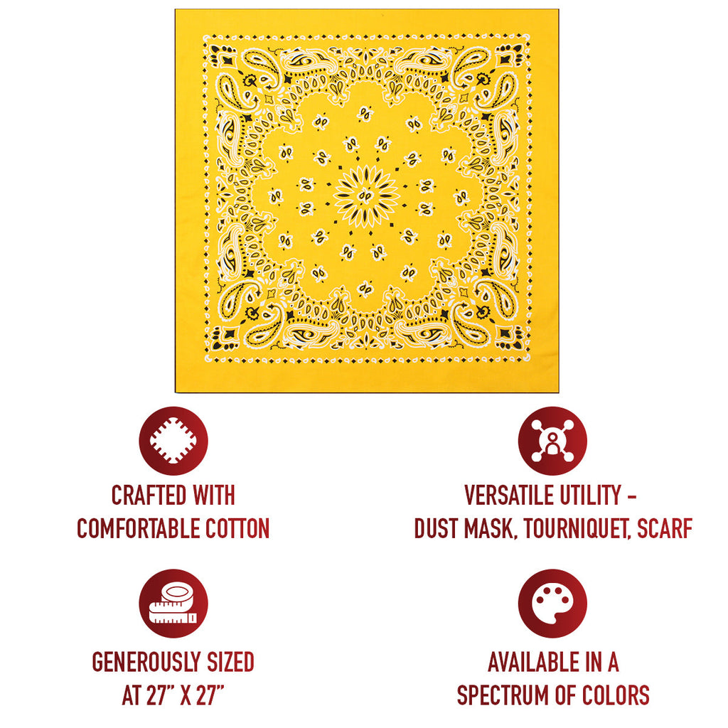 Rothco Trainmen Paisley Bandana – Extra-Large - 27” X 27"