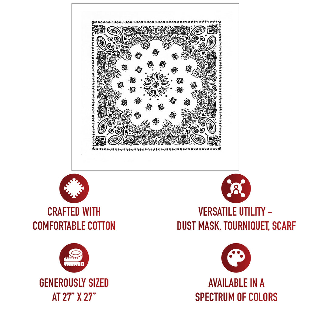 Rothco Trainmen Paisley Bandana – Extra-Large - 27” X 27"