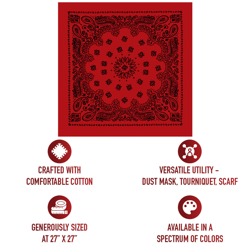 Rothco Trainmen Paisley Bandana – Extra-Large - 27” X 27"