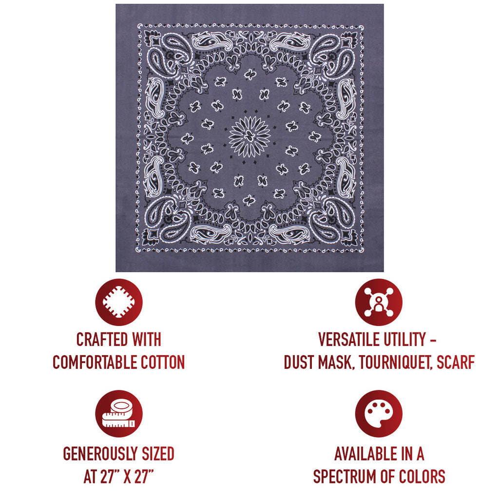 Rothco Trainmen Paisley Bandana – Extra-Large - 27” X 27"