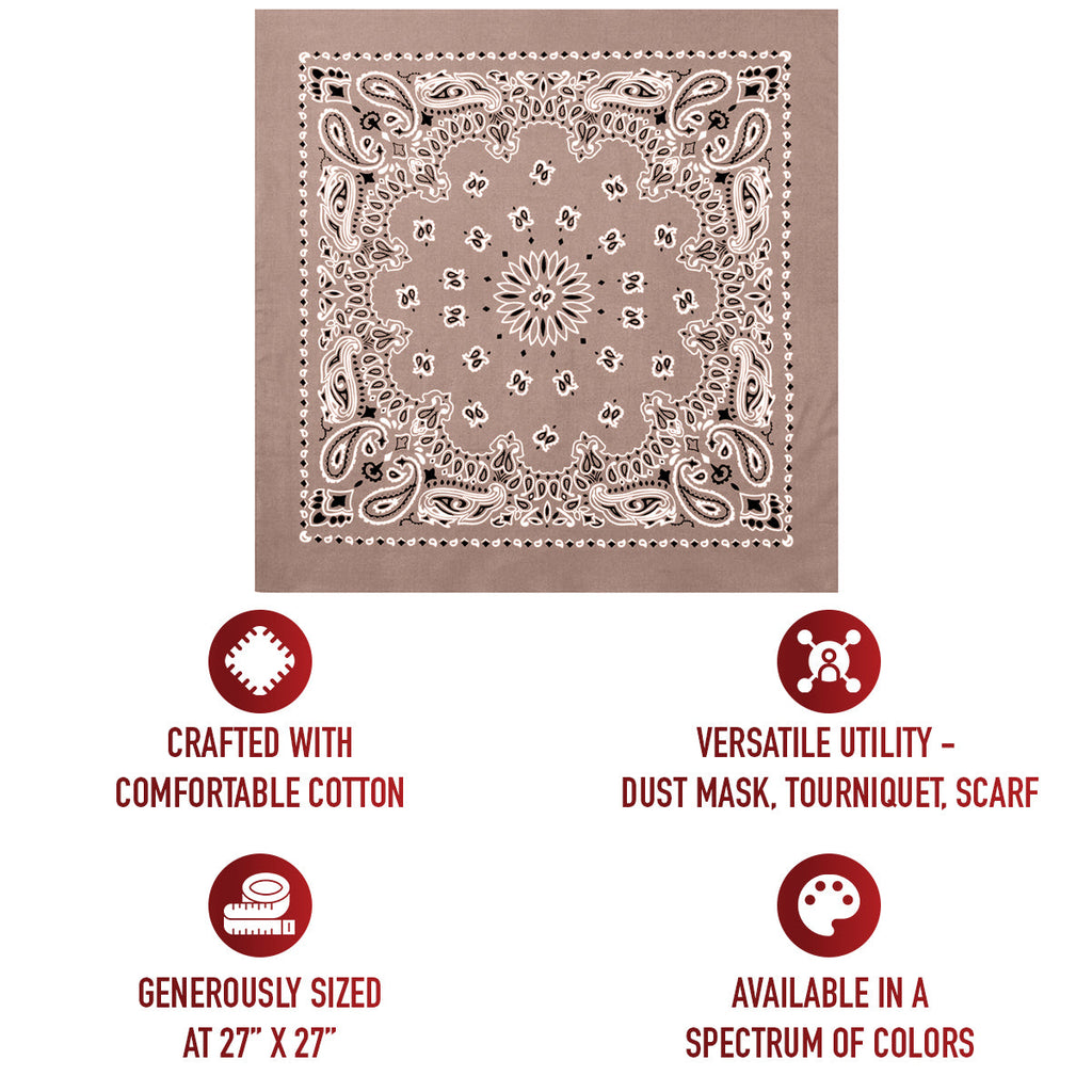 Rothco Trainmen Paisley Bandana – Extra-Large - 27” X 27"