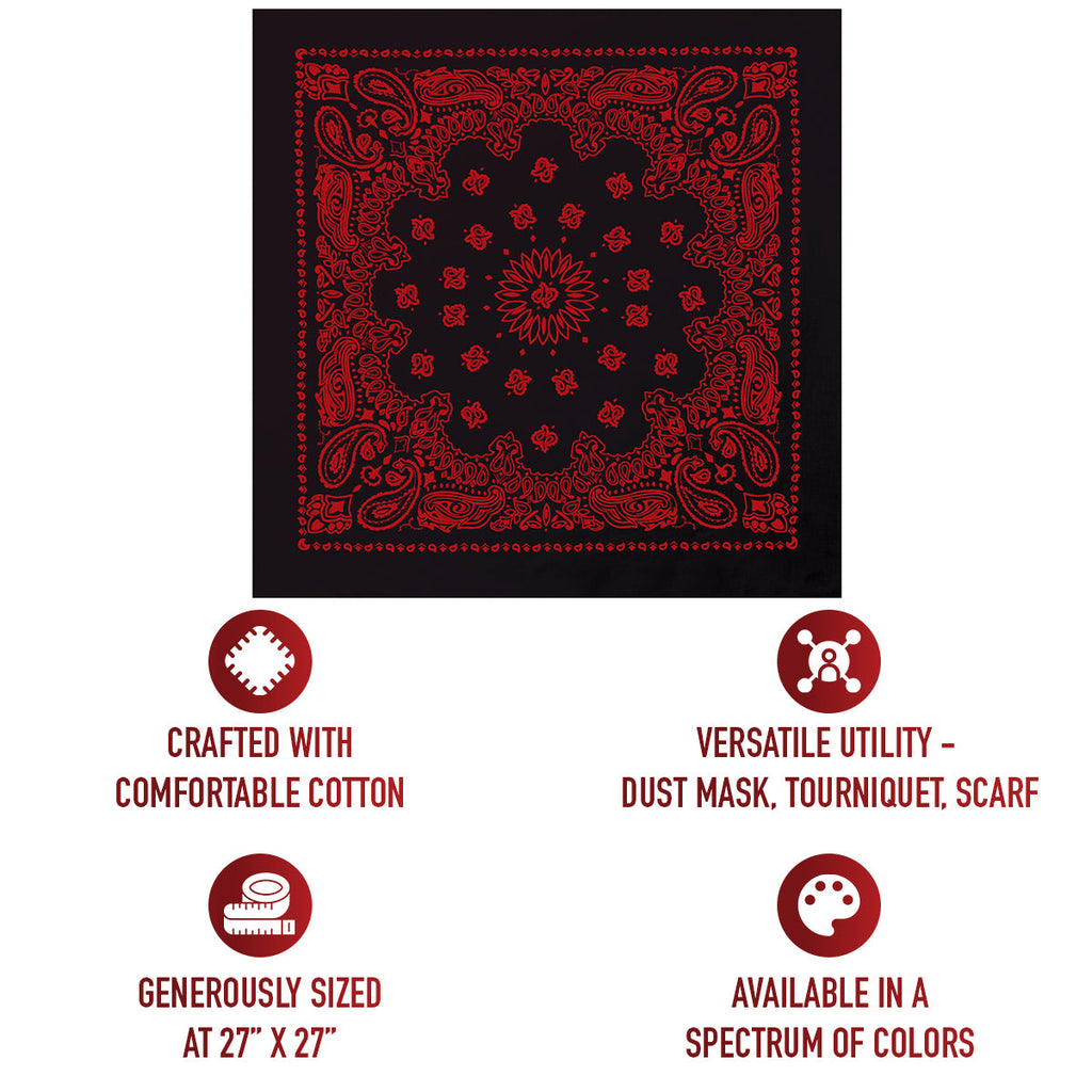Rothco Trainmen Paisley Bandana – Extra-Large - 27” X 27"