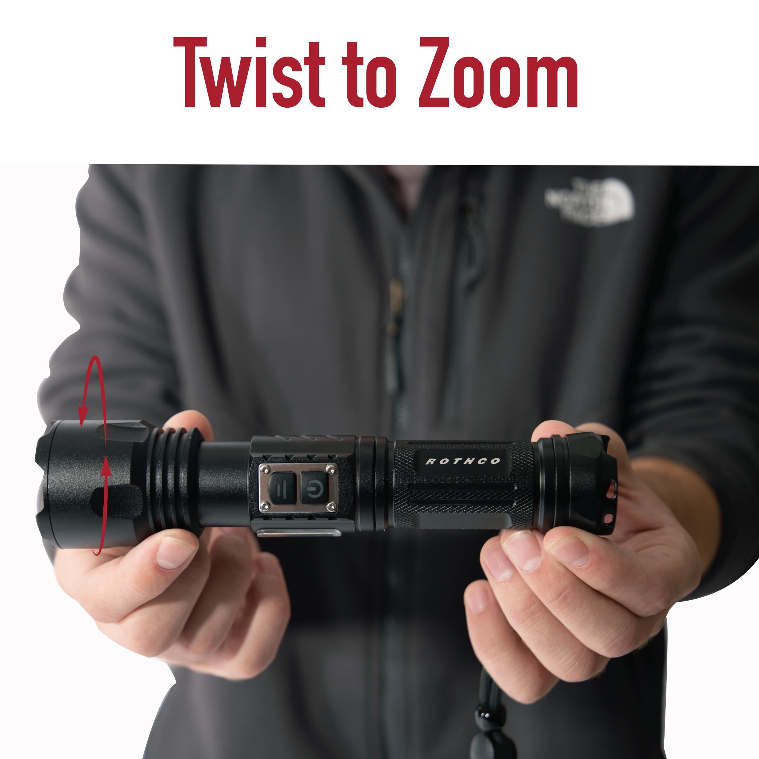 Rothco Rechargeable LED Tactical Task Light with Zoom - 2000 Lumens