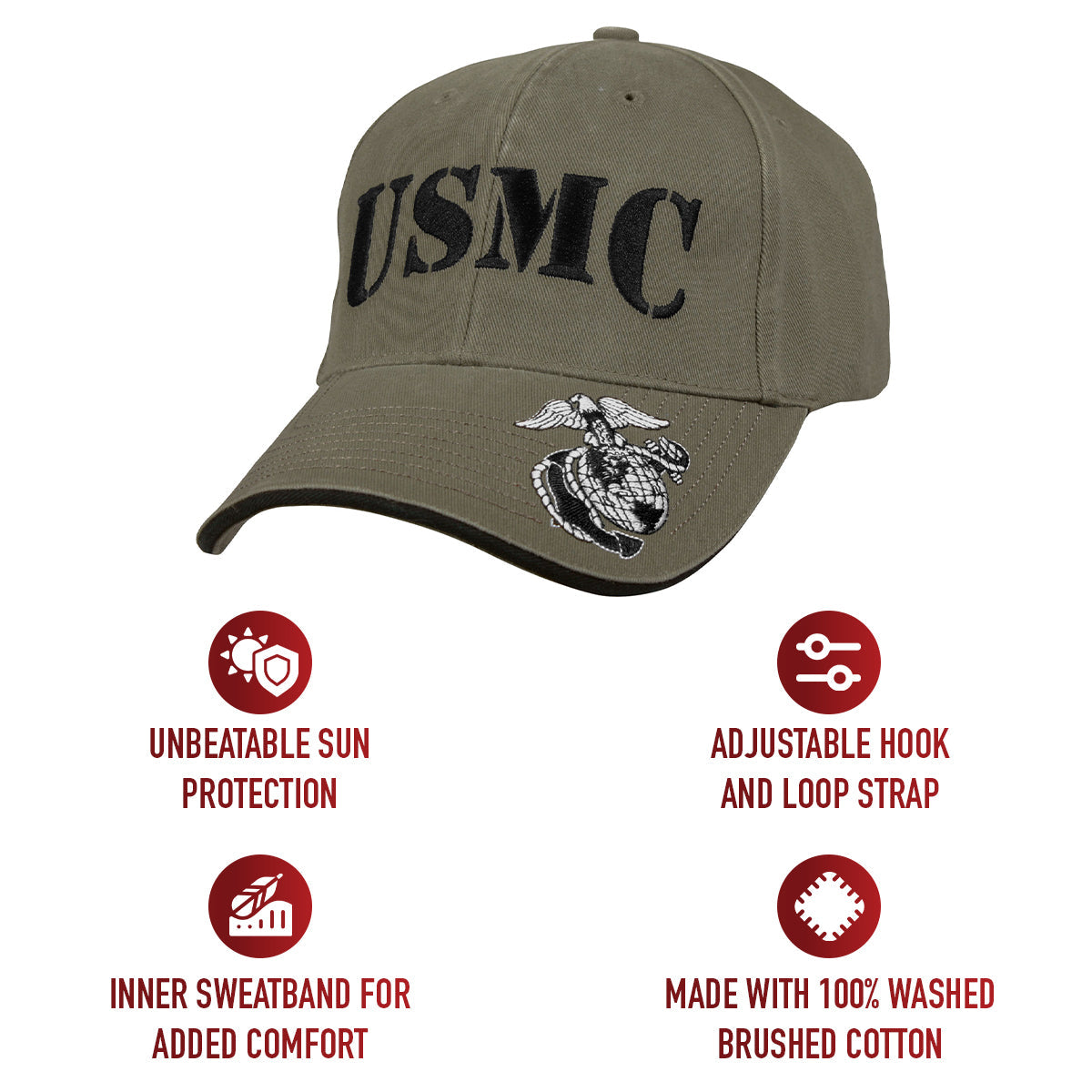 Rothco Deluxe Vintage USMC Embroidered Low Pro Cap