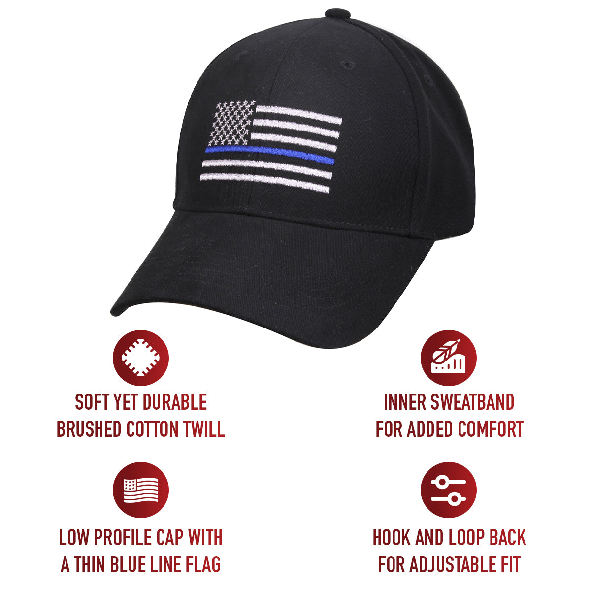 Rothco Thin Blue Line Flag Low Profile Cap