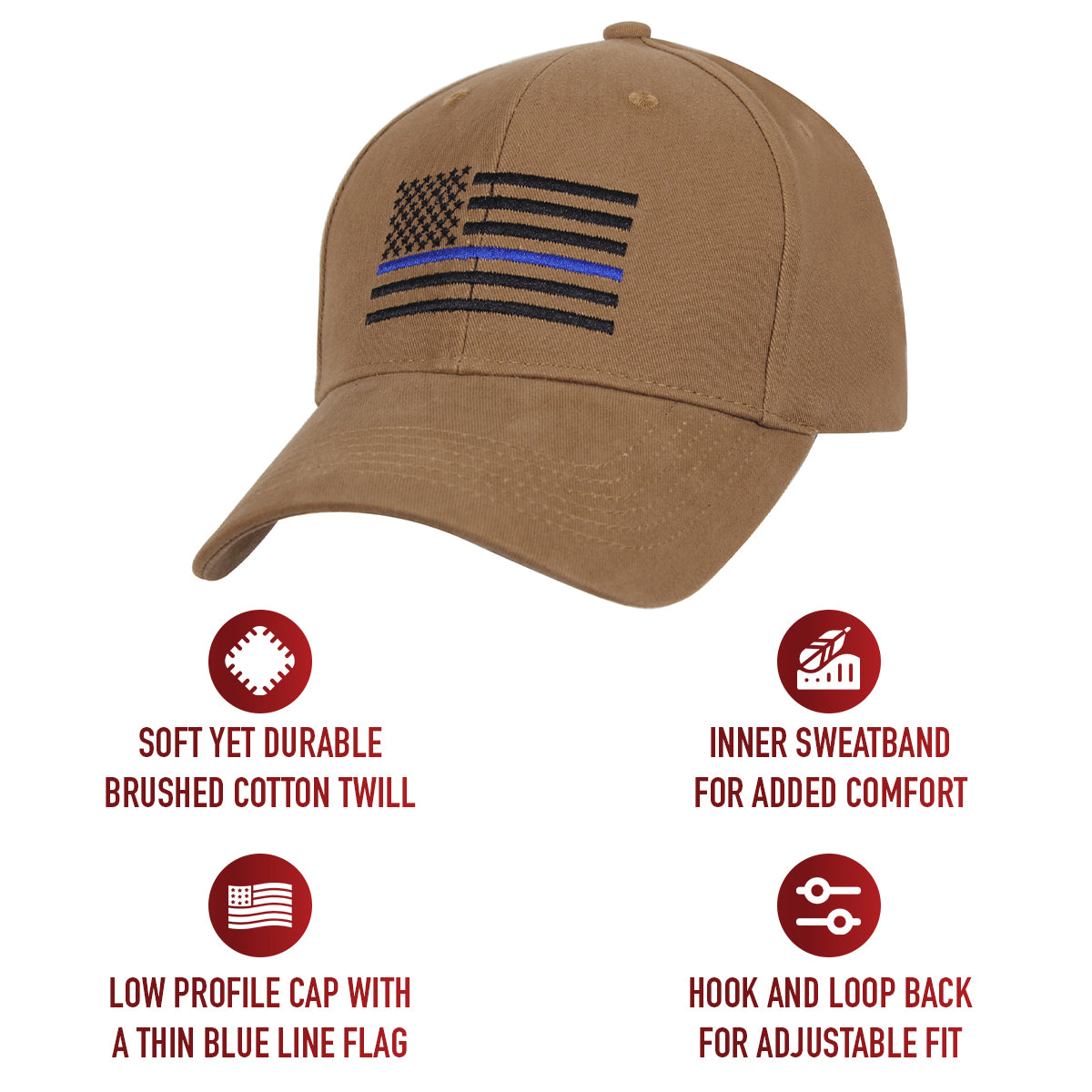 Rothco Thin Blue Line Flag Low Profile Cap