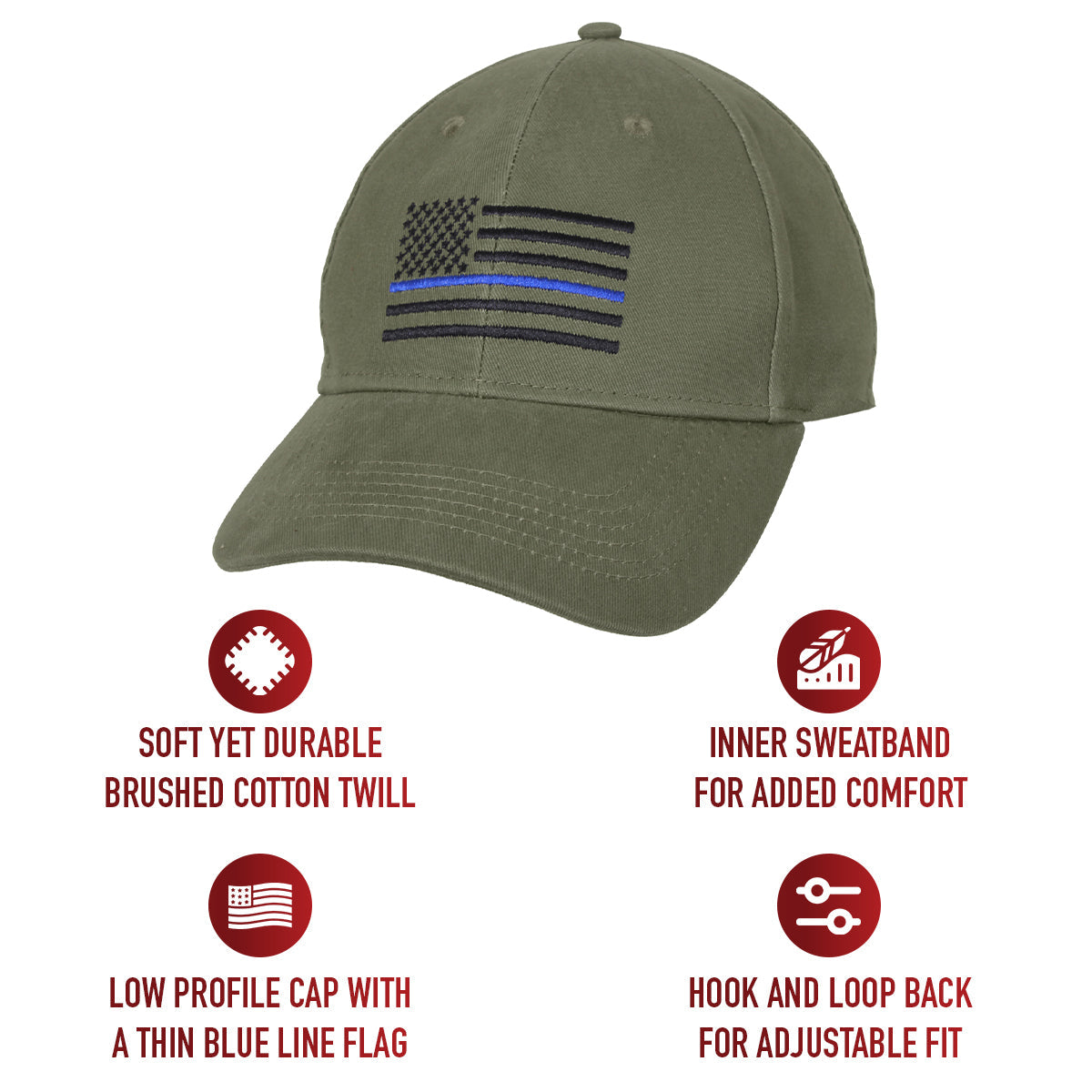 Rothco Thin Blue Line Flag Low Profile Cap